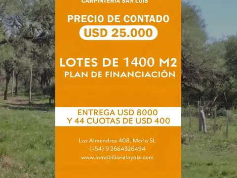 Lotes de 1400 m2 posible FINANCIACIÓN!!