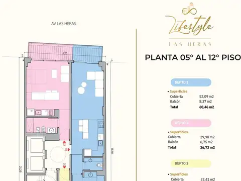 Departamento Monoambiente con 1 baño