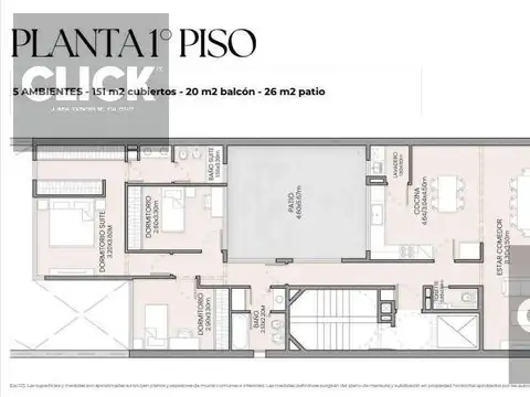Departamento 4 ambientes con 3 baños