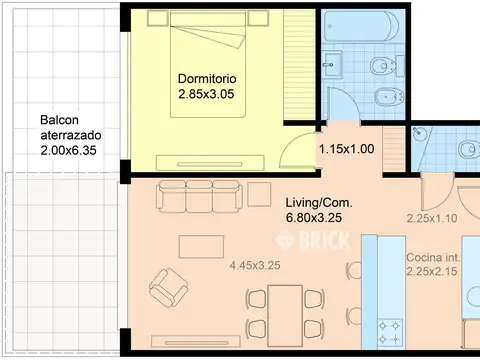 Departamento en Alquiler en Colegiales, $ 1.000.000