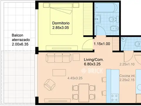 Departamento en Alquiler de 2 ambientes