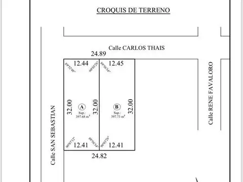 Terreno en Venta 12  mts Frente