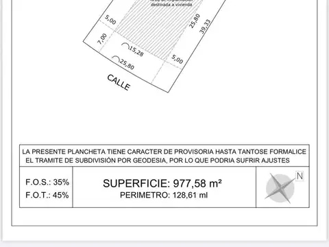 Terreno en Venta de 978,0 m2