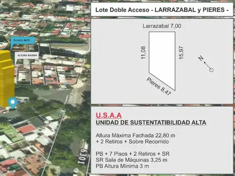 Terreno en Venta en Liniers, USD 250.000
