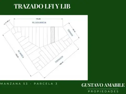 Terreno en Venta 39,62  mts Fondo