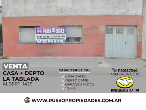 Venta Casa 3 Ambientes La Tablada