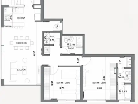 Departamento en Venta de 3 ambientes