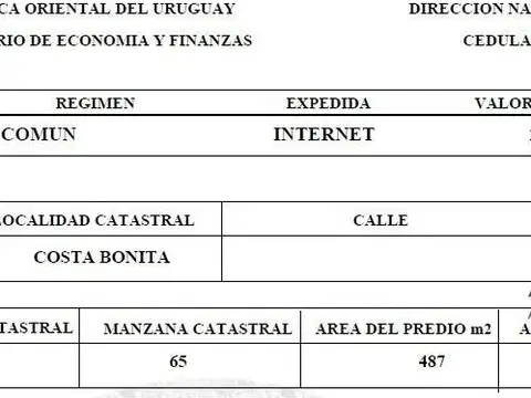 Terreno en venta Costa Bonita