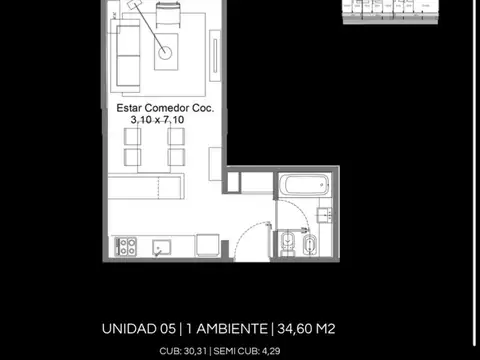 Departamento en Venta de Monoambiente