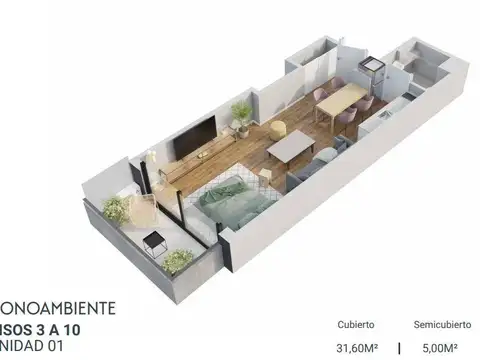 Departamento en Venta en Belgrano Barrancas, USD 116.500