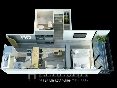 Venta de departamento - 1 ambiente - A la calle - Balcón -A estrenar- Terminal Vieja -Las Heras 2800
