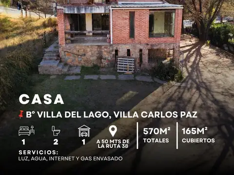 VENTA CASA TIPO LOFT A MINUTOS DEL CUCÚ. VILLA DEL LAGO, CARLOS PAZ