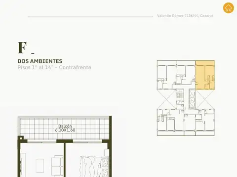 Departamento en Venta en Caseros, USD 60.500