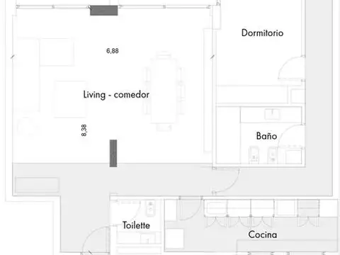 Departamento en Alquiler en Palermo, USD 3.500