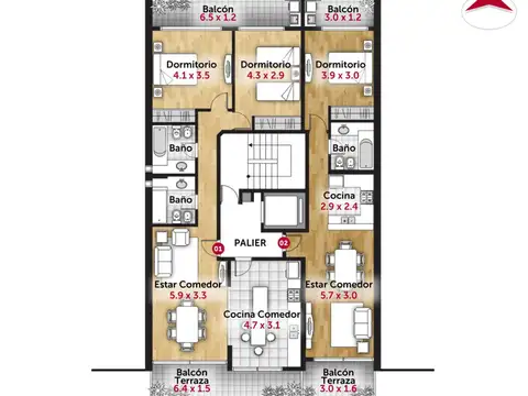 Departamento en Venta de 2 ambientes