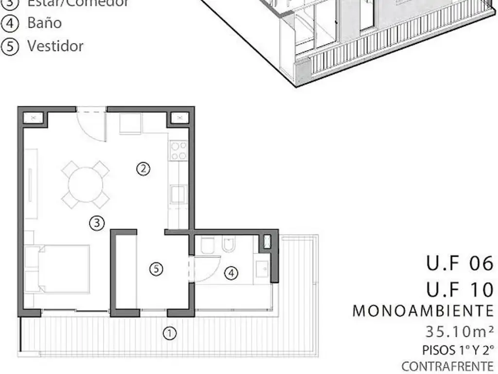 DEPARTAMENTOS MONO Y DOS AMBIENTES - OFICINAS - MERLO - Foto 11