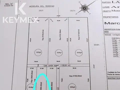 Terreno en Venta 27  mts Frente