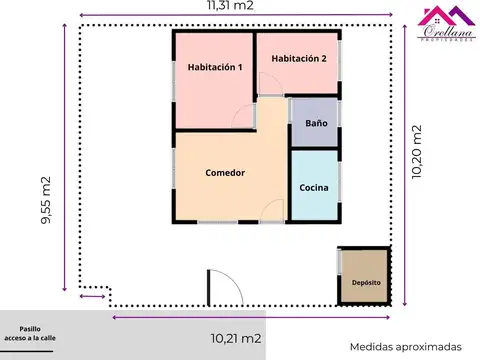 Depto Tipo Casa 3 ambientes con 1 baño