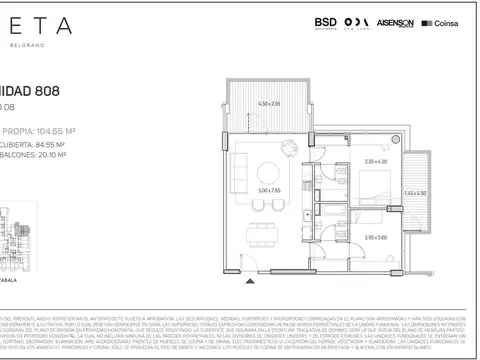Departamento en Venta de 3 ambientes