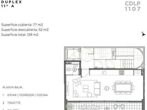 Departamento en Venta de 3 ambientes