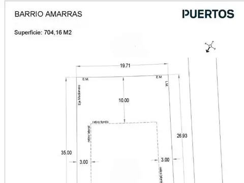 Terreno en Venta 20  mts Frente