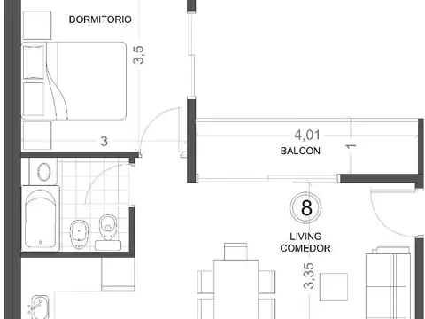Departamento en Alquiler de 2 ambientes
