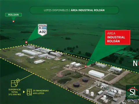 Lote apto industrias en Roldan