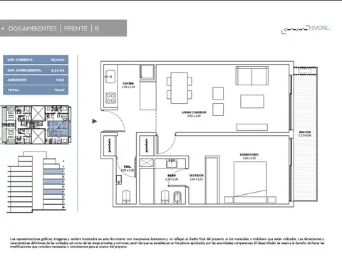 Venta Departamento 2 ambientes Pozo en Belgrano