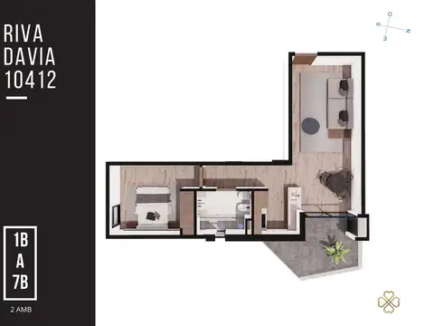 2 ambientes a financiar   Emprendimiento Villa Luro. Piso 1° Dto. B