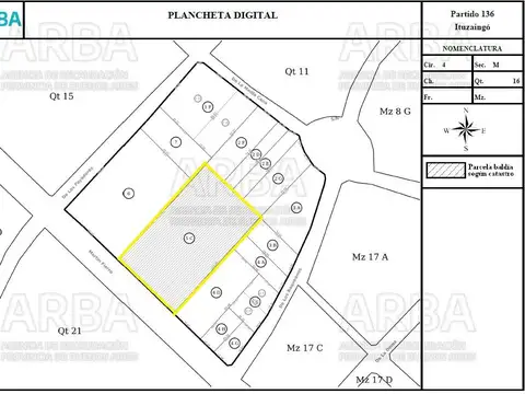 Terreno en Venta 70  mts Frente