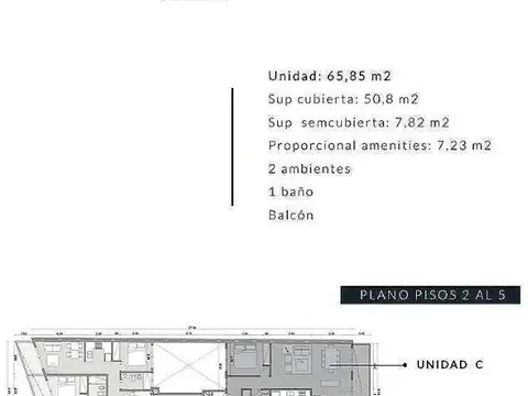 Departamento en Venta de 2 ambientes