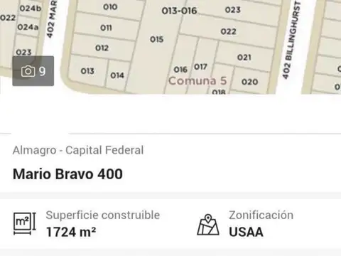 Terreno en Venta  A solo 150 metros de Av. Corrientes  Almagro