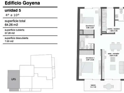 Departamento en Venta de 3 ambientes