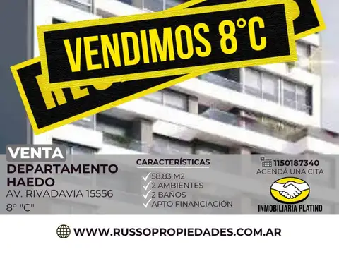 Venta Departamento 2 Ambientes Haedo Moron 8°C