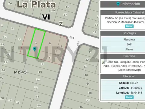Terreno en Venta en Joaquin Gorina, USD 47.000