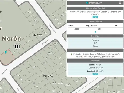 Terreno en Venta 26  mts Fondo