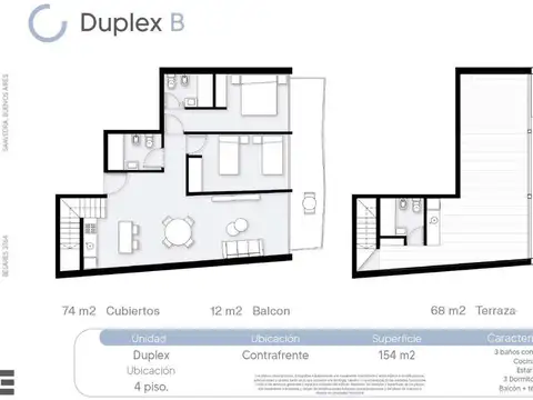 Departamento en Venta de 4 ambientes