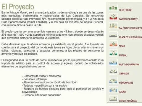 Increíble Lote Perimetral Financiado En Barrio Monet, Los Cardales.