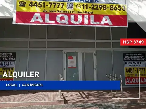 Local - Alquiler - Argentina, San Miguel - Av. Pres. Juan Domingo Peron 1044