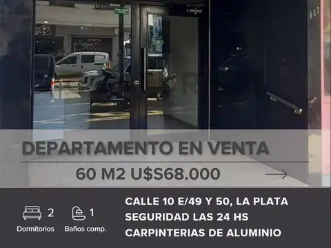 Departamento en venta, dos dormitorios, La Plata, centro