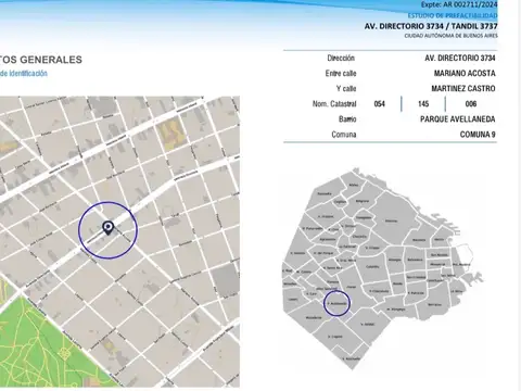 Venta Terreno en Parque Avellaneda, doble frente.