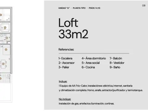 Monoambiente Loft en Pozo