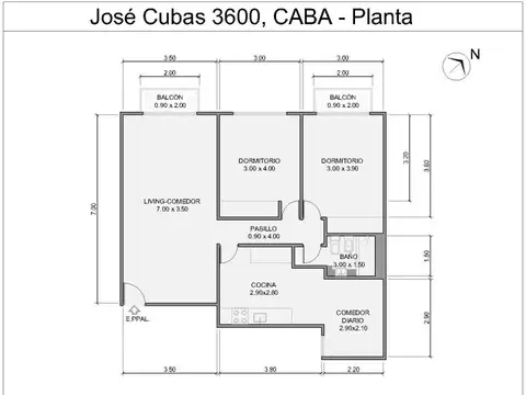 Departamento en Venta de 3 ambientes