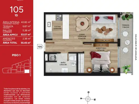 Departamento en Venta de 2 ambientes
