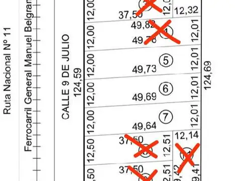 Terreno en Venta 12  mts Frente