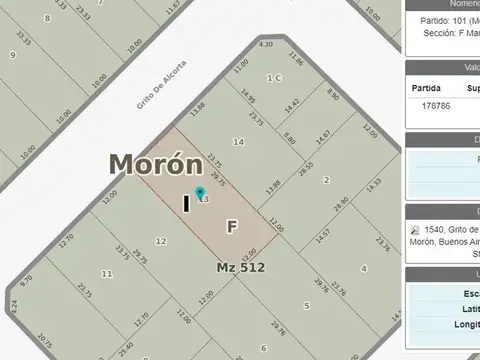 Terreno en Venta en Moron, USD 100.000