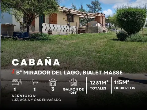 Venta Cabaña Con 1.231M² De Terreno Vista Panorámica/Apta Crédito En Mirador Del Lago, Bialet Massé