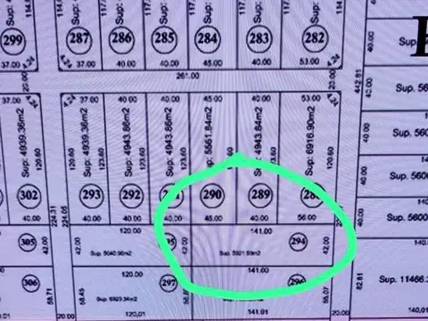 Terreno en Venta 141  mts Fondo