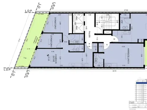 Departamento 3 ambientes con 2 baños