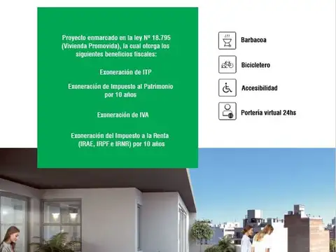 Departamento en Venta de 1 dormitorio